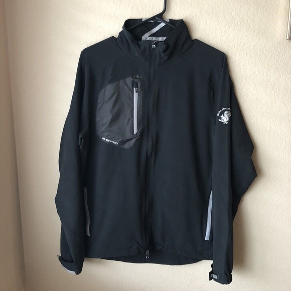 Zero Restriction Windbreaker Tech Golf Jacket Black Gray Men’s Size Medium EUC - Picture 1 of 7